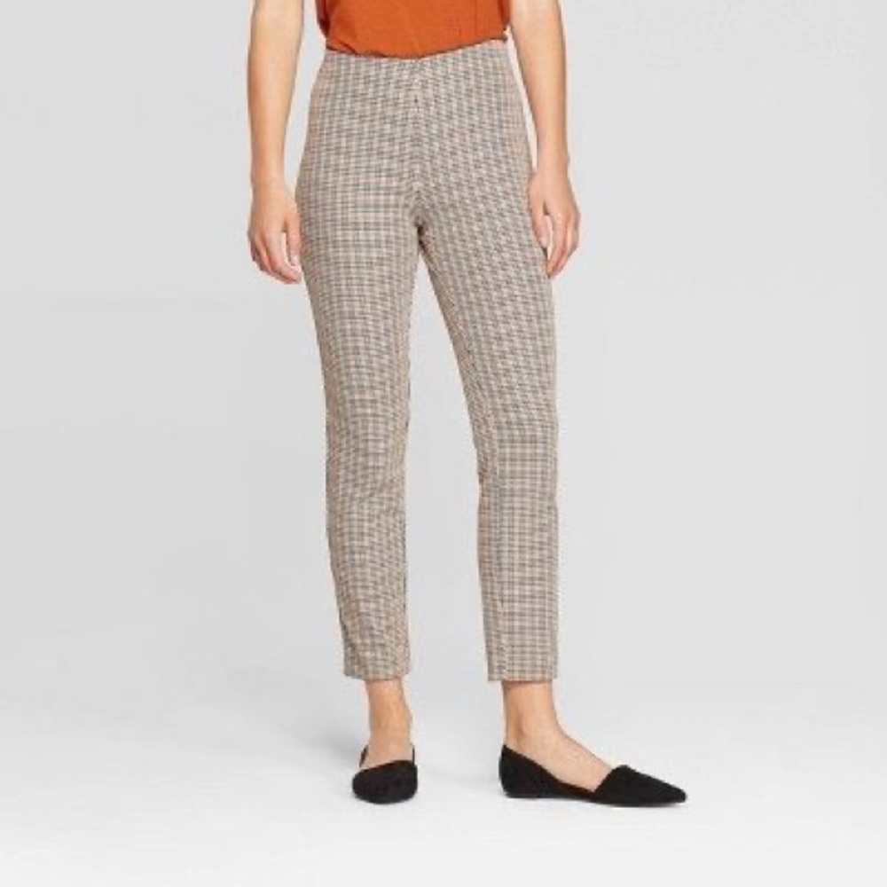 Plaid High Rise Ankle Pants